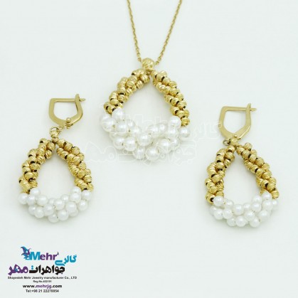 Half set of gold - Necklace and Earring - Drop Design-SS0309